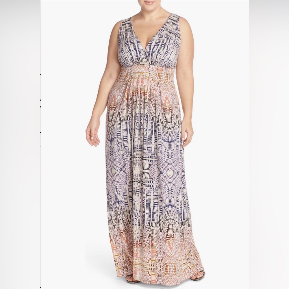 Tart Chloe Empire Waist Maxi Dress -Like New-Sunset Lattice